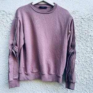 RESERVED pink sweatshirt with frilled sleeves size M